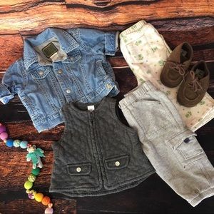Baby Gap Lot Denim Jacket Cargo Boy Pants 3mo 6mo